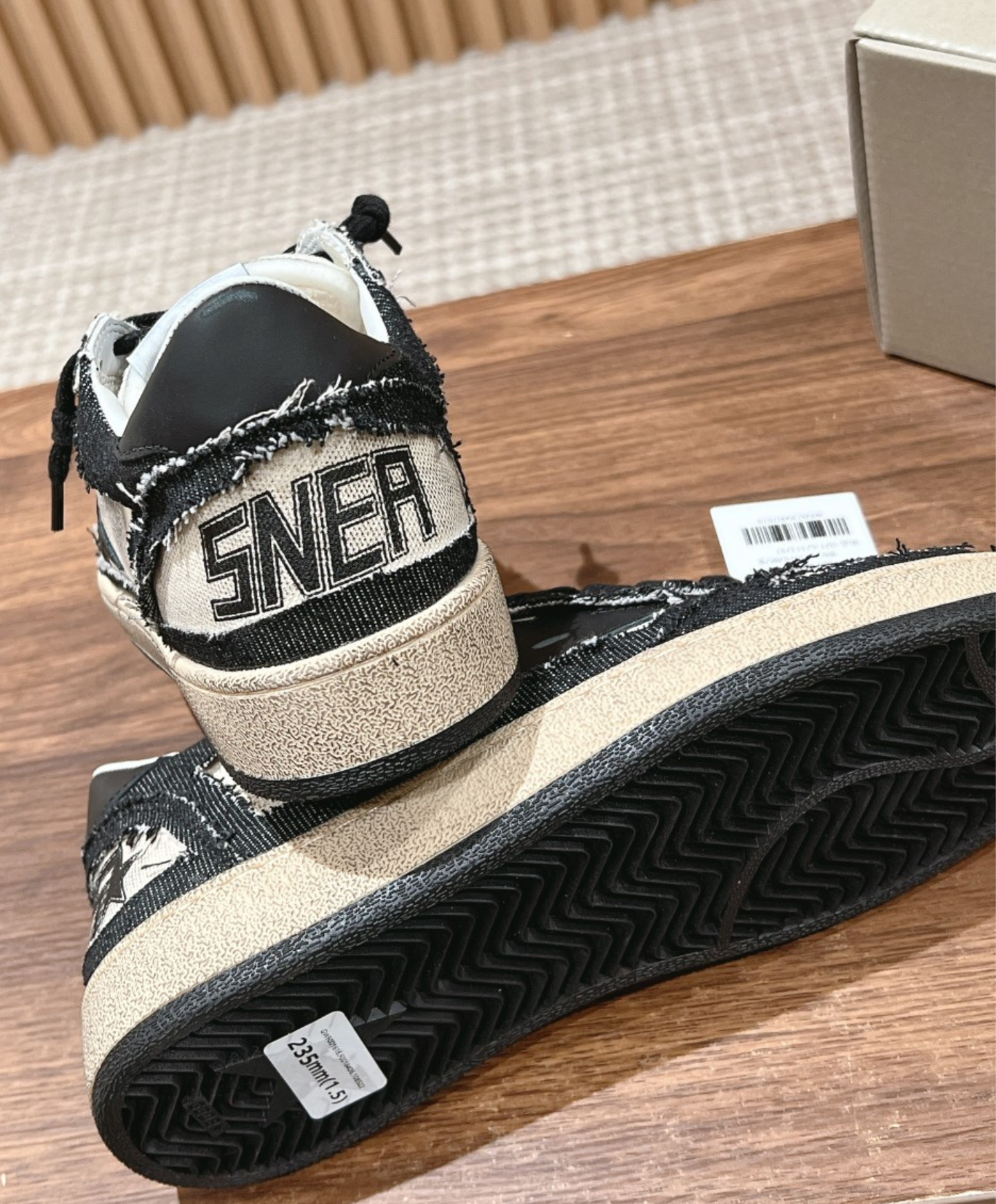 Golden Goose Ball Star Raw-Edge Noir