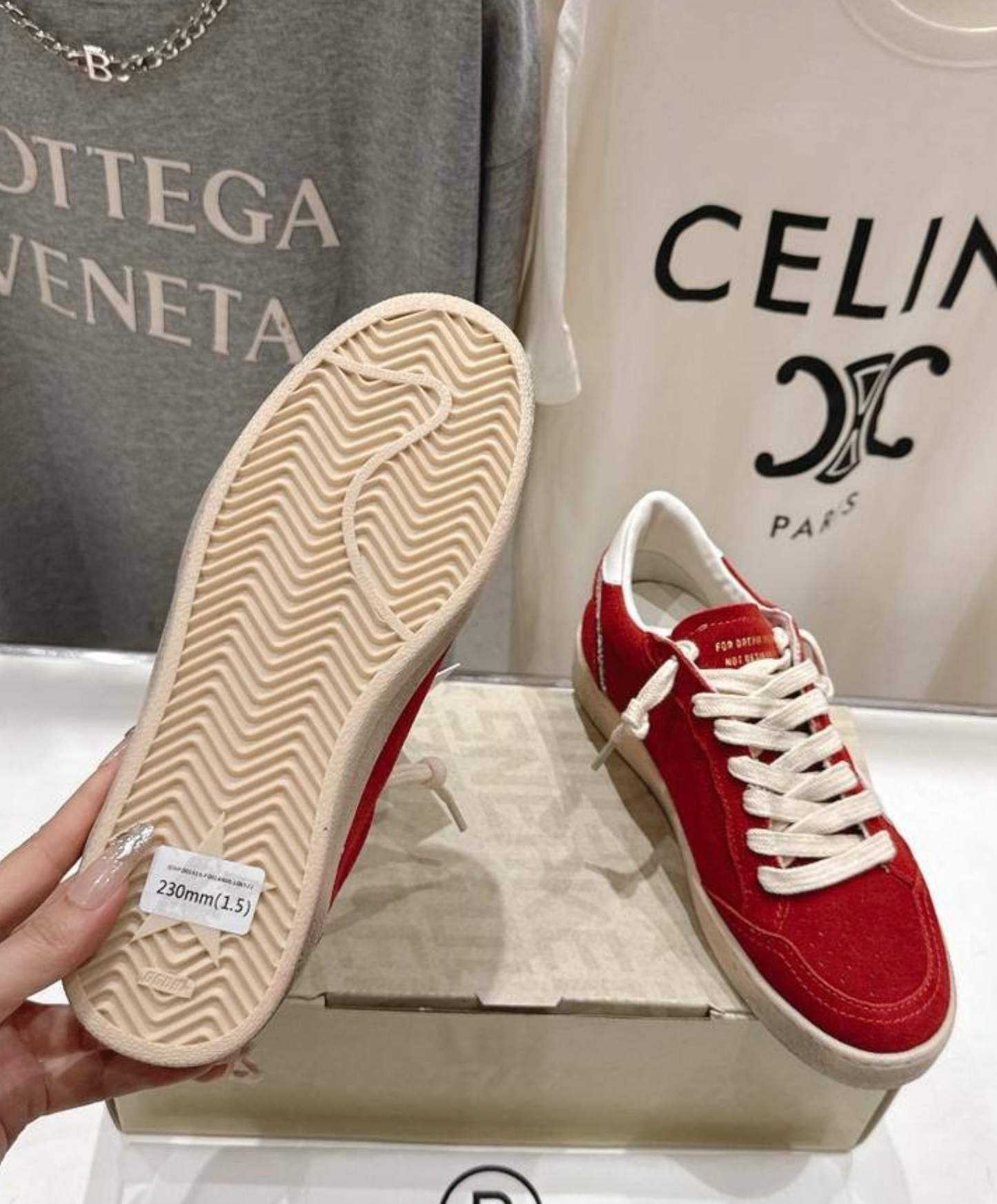Golden Goose Ball Star Vivid Red Suede