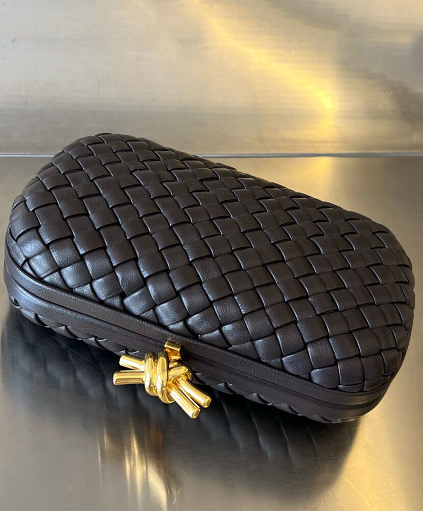 Knot Padded Intrecciato Leather Clutch