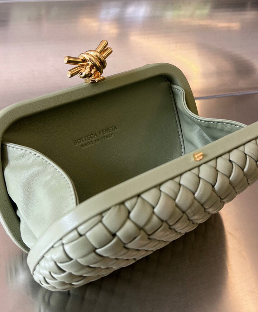 Knot Padded Intrecciato Leather Clutch