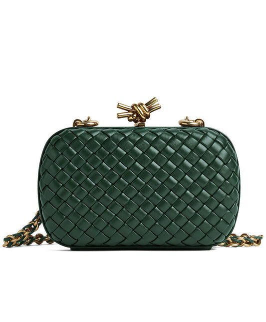 Chain Knot With Chain Intrecciato Leather Shoulder Bag