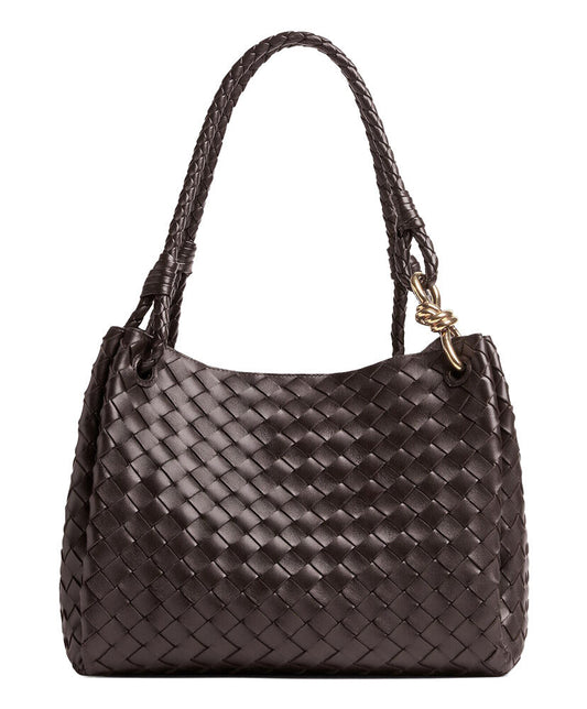 Parachute Large Intrecciato Leather Shoulder Bag