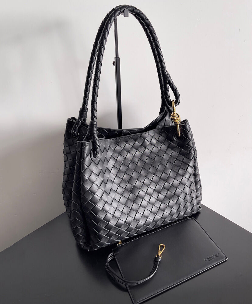 Parachute Large Intrecciato Leather Shoulder Bag