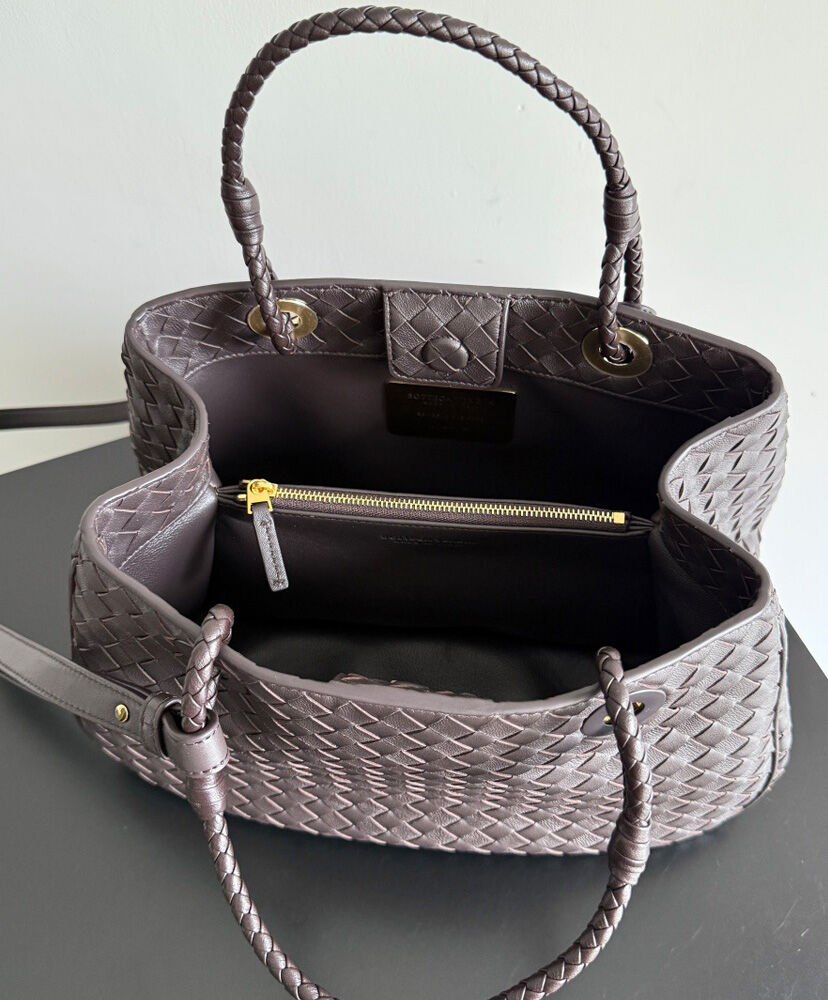 Brown Leather Basket Shoulder Bag