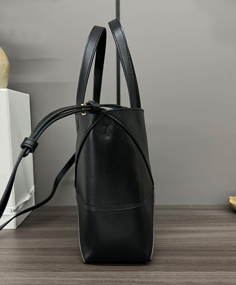 Mini Puzzle Fold Tote In Shiny Calfskin