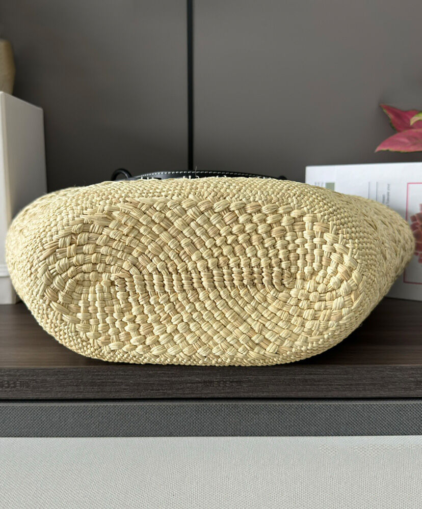 Medium Anagram Basket Bag In Iraca Palm And Calfskin