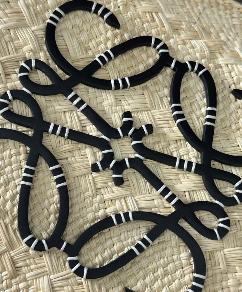 Medium Anagram Basket Bag In Iraca Palm And Calfskin