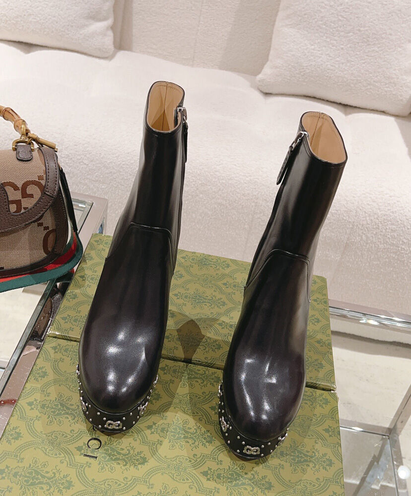 Women's Platform Boot With GG Studs