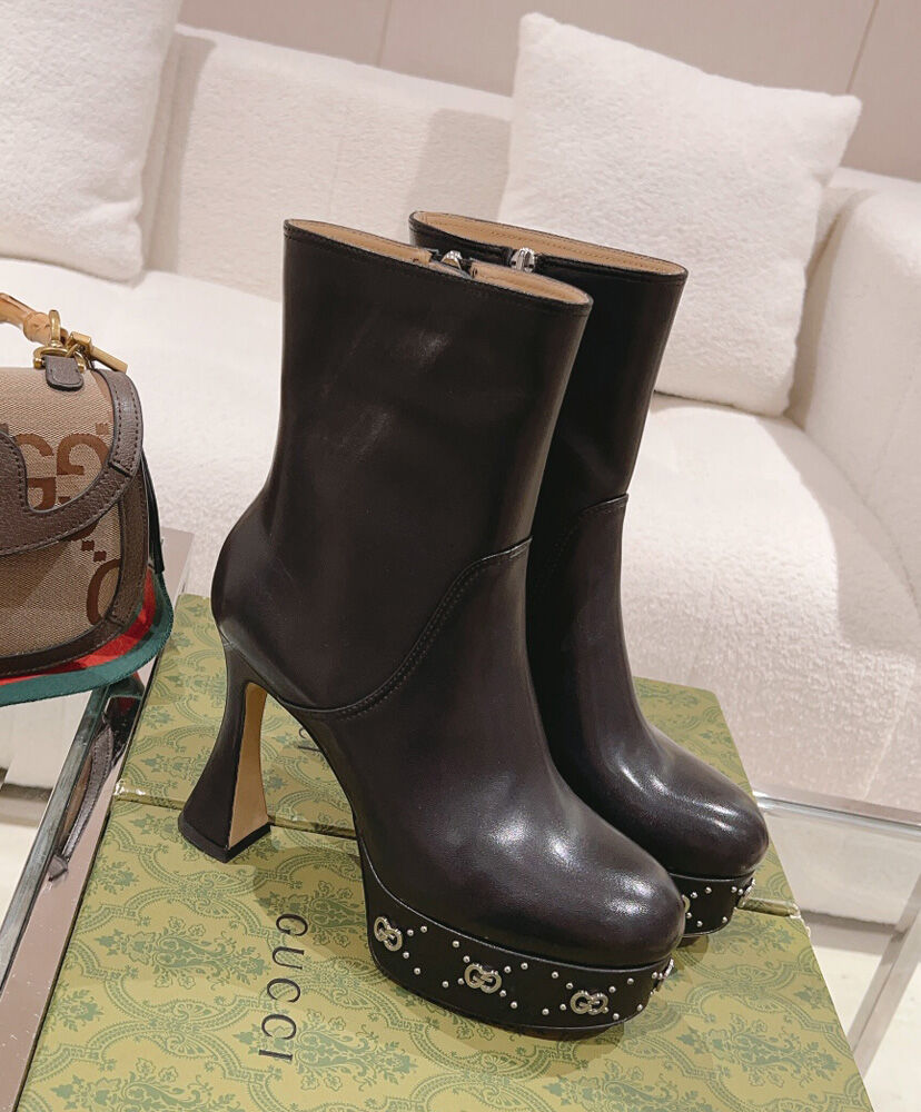 Women's Platform Boot With GG Studs