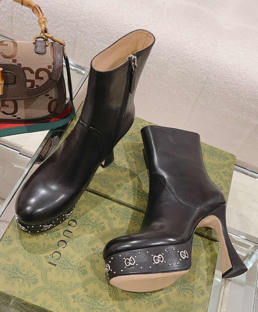 Women's Platform Boot With GG Studs