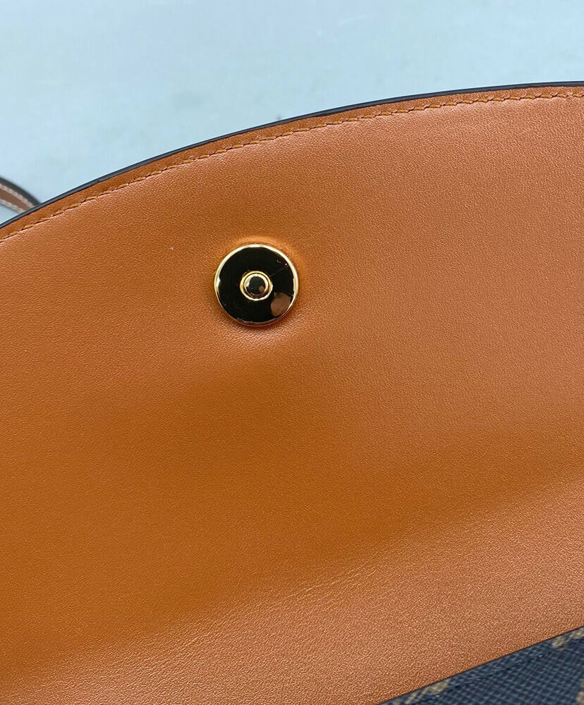 Clutch On Strap In Triomphe Canvas And Calfskin