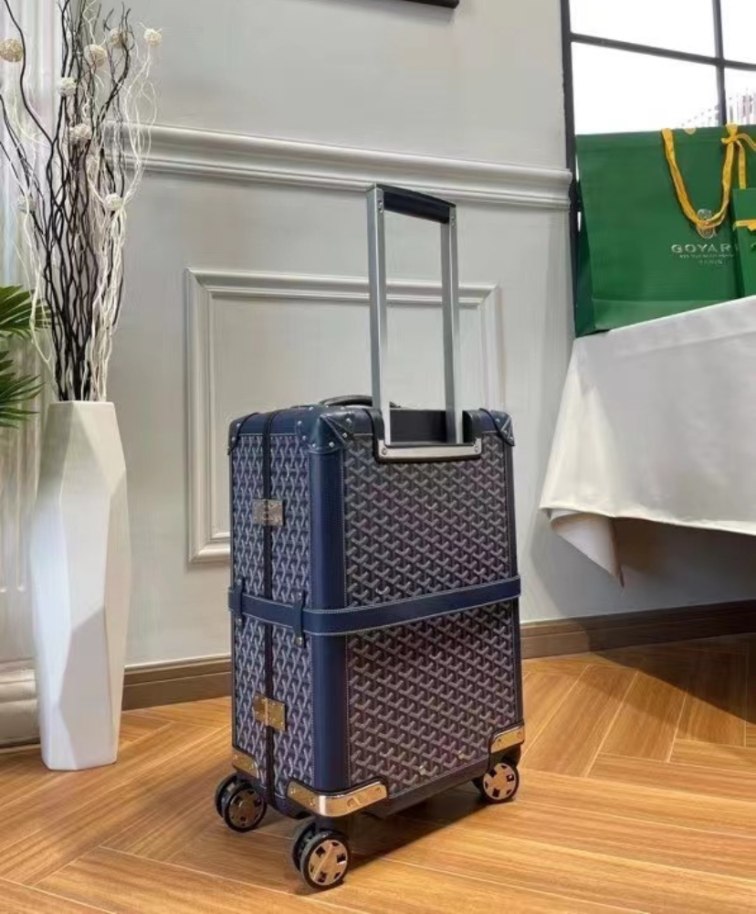 GOYARD Bourget PM Carry On Cabin Trolley Green Luhhage Case Brand New