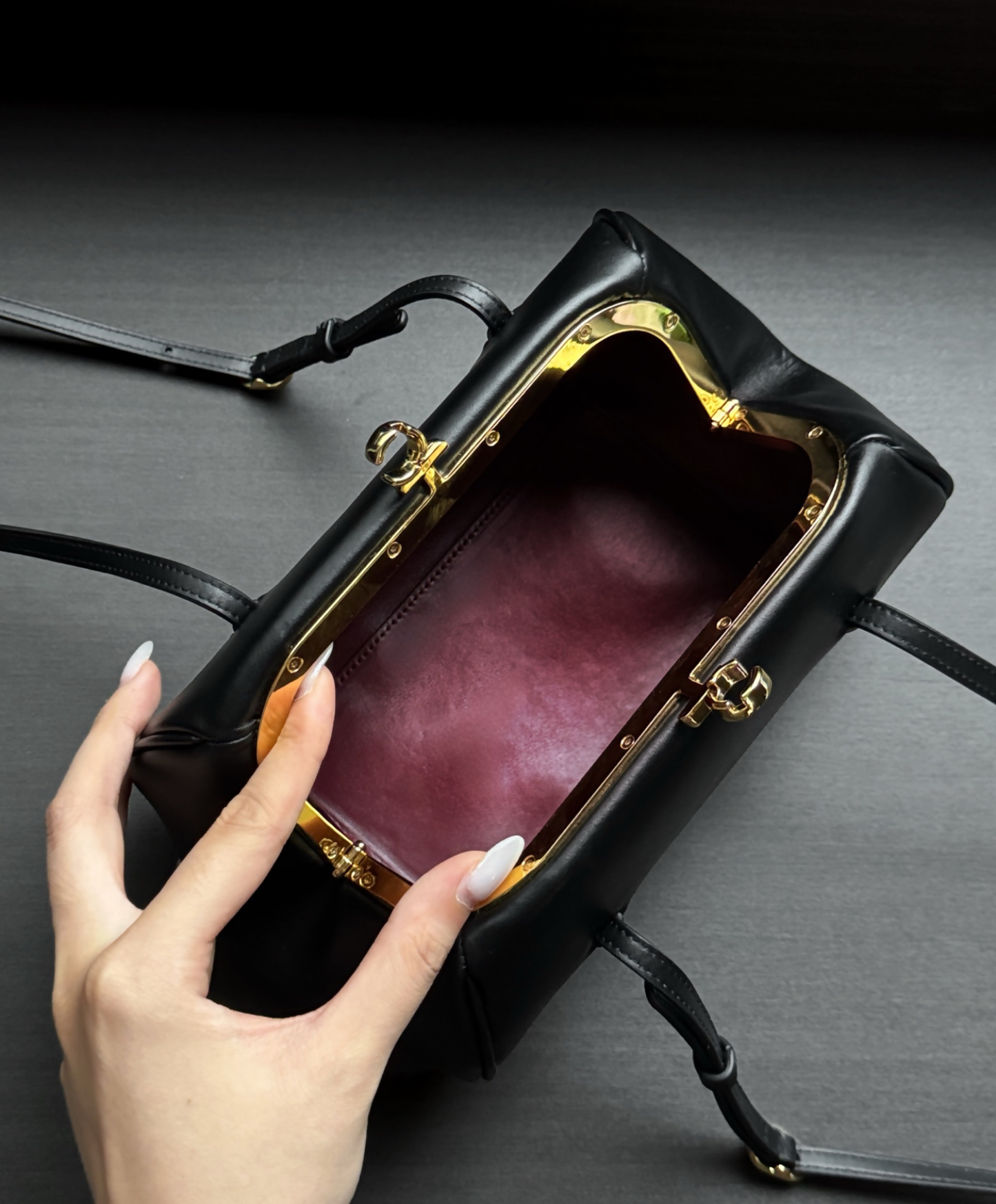 Clutch With Leather Strap