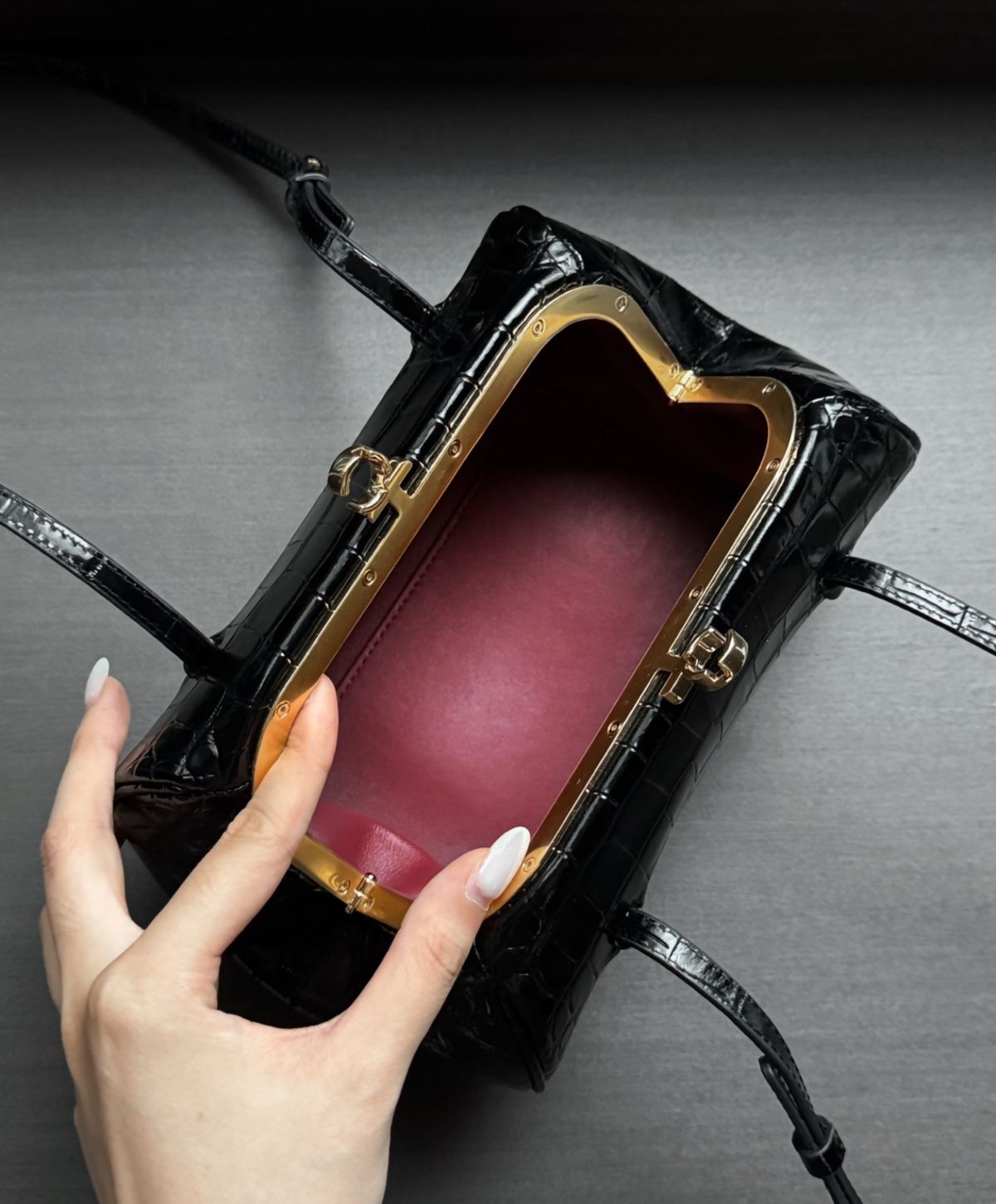 Clutch With Leather Strap