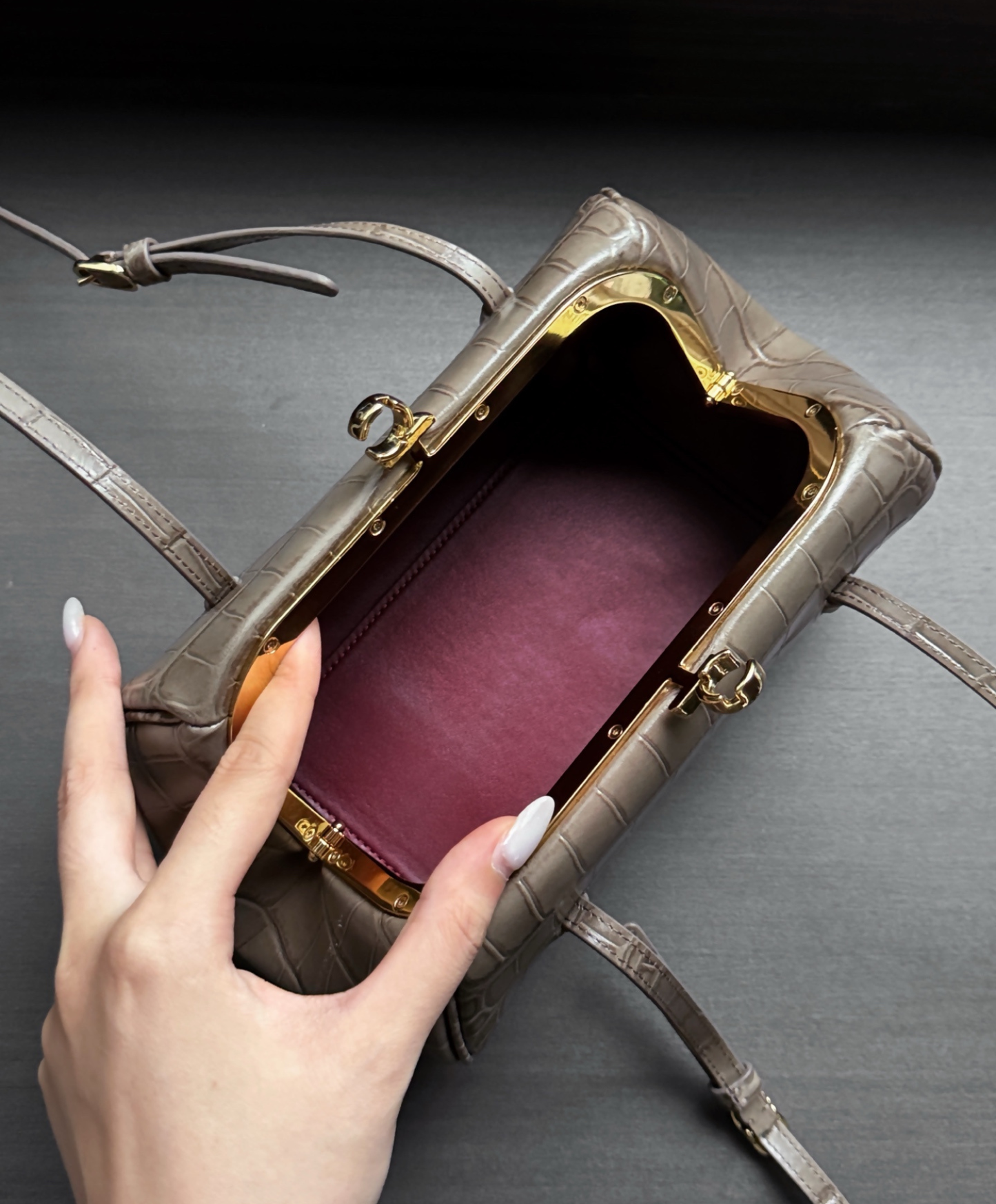Clutch With Leather Strap