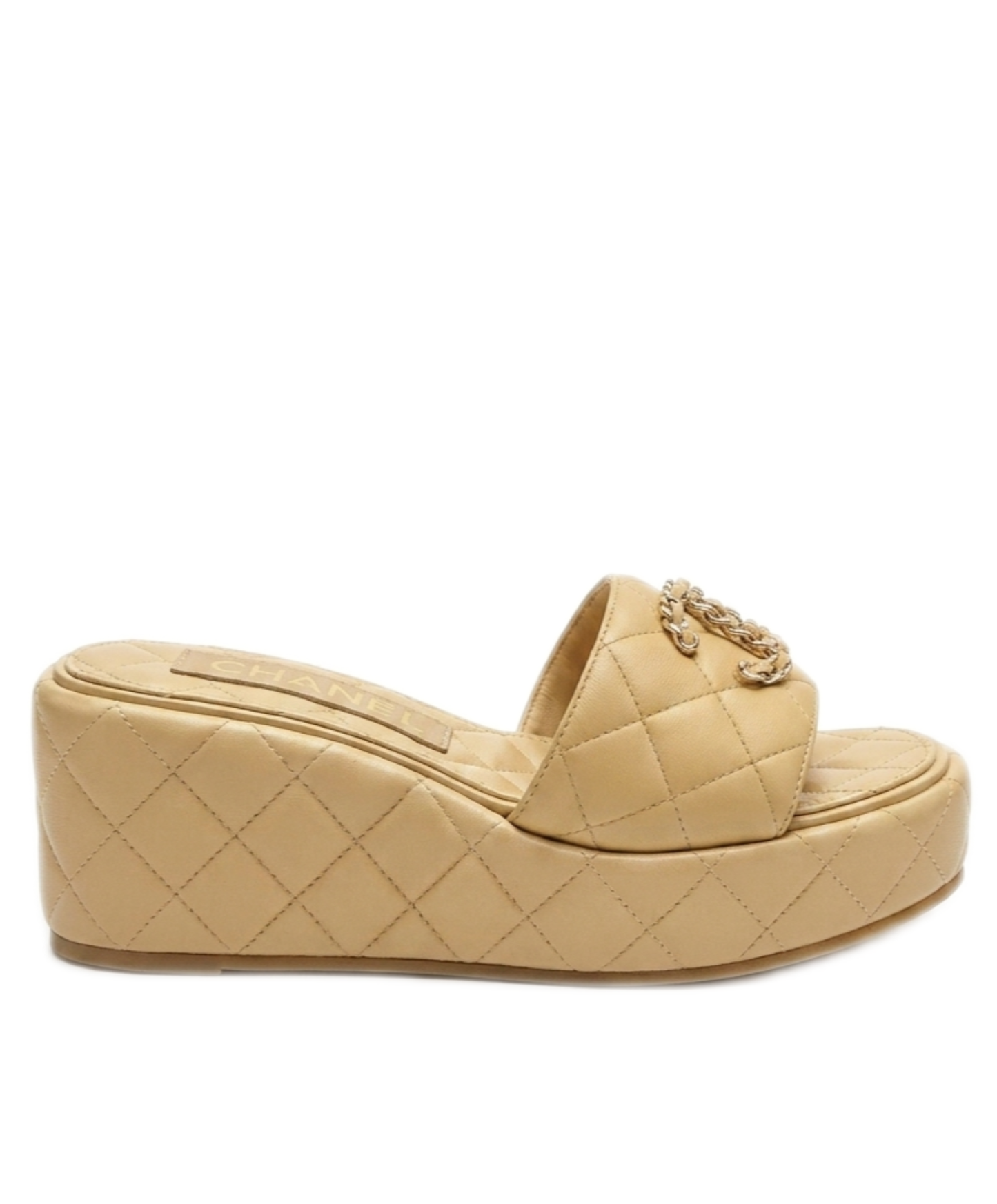 Quilted Leather Wedge Sandal