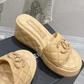 Quilted Leather Wedge Sandal