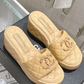Quilted Leather Wedge Sandal