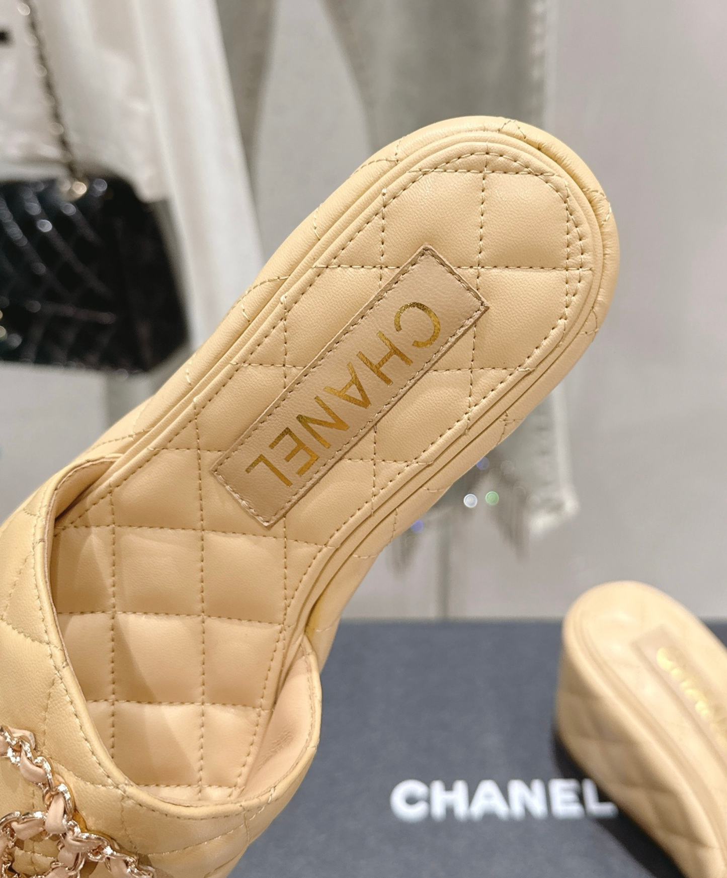 Quilted Leather Wedge Sandal