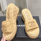 Quilted Leather Wedge Sandal