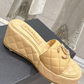 Quilted Leather Wedge Sandal
