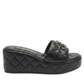 Quilted Leather Wedge Sandal