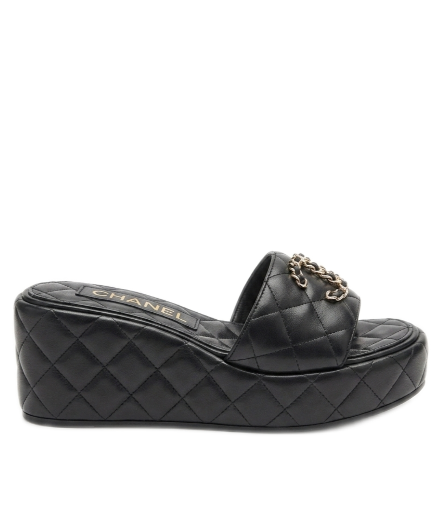 Quilted Leather Wedge Sandal