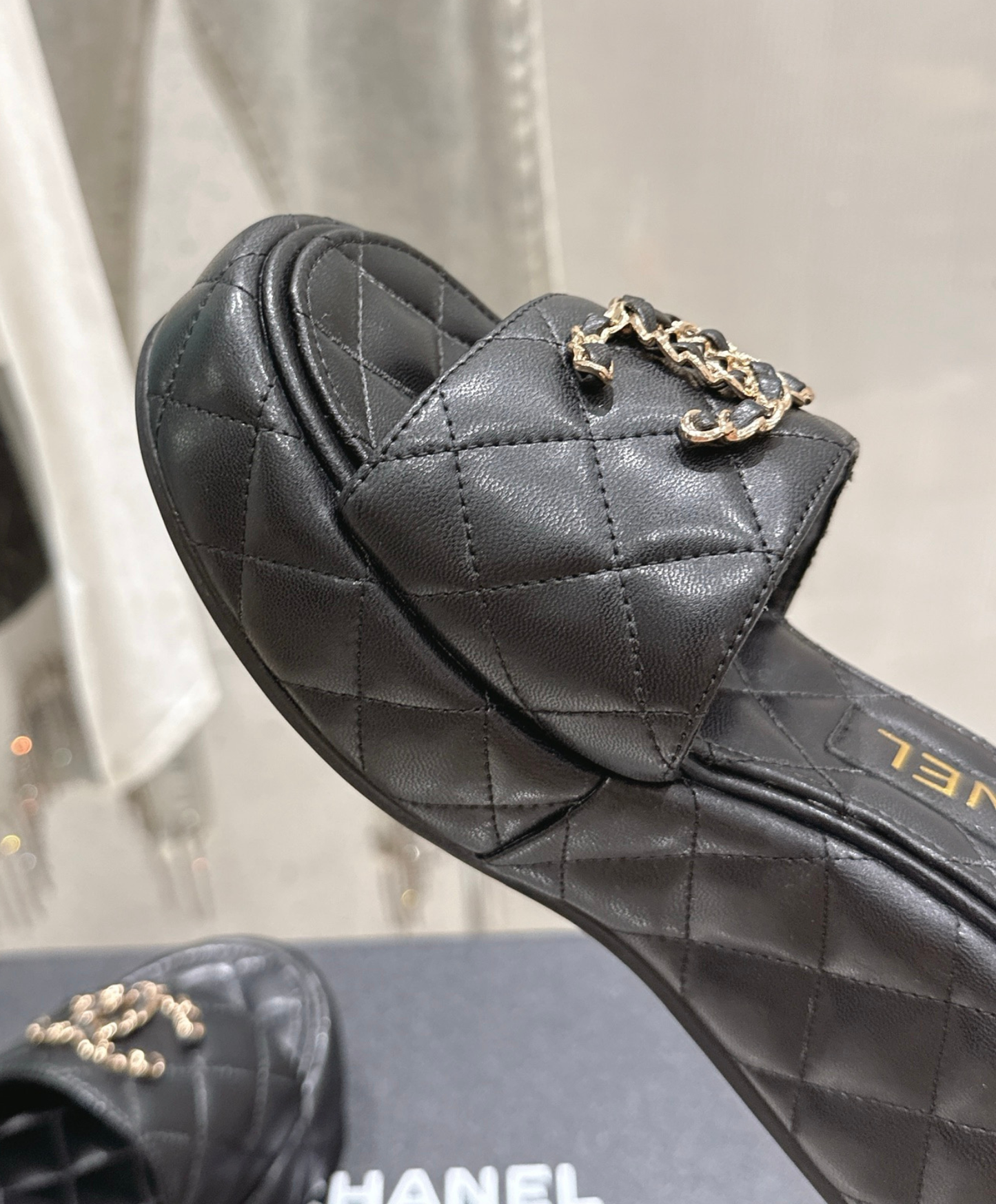 Quilted Leather Wedge Sandal