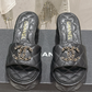 Quilted Leather Wedge Sandal