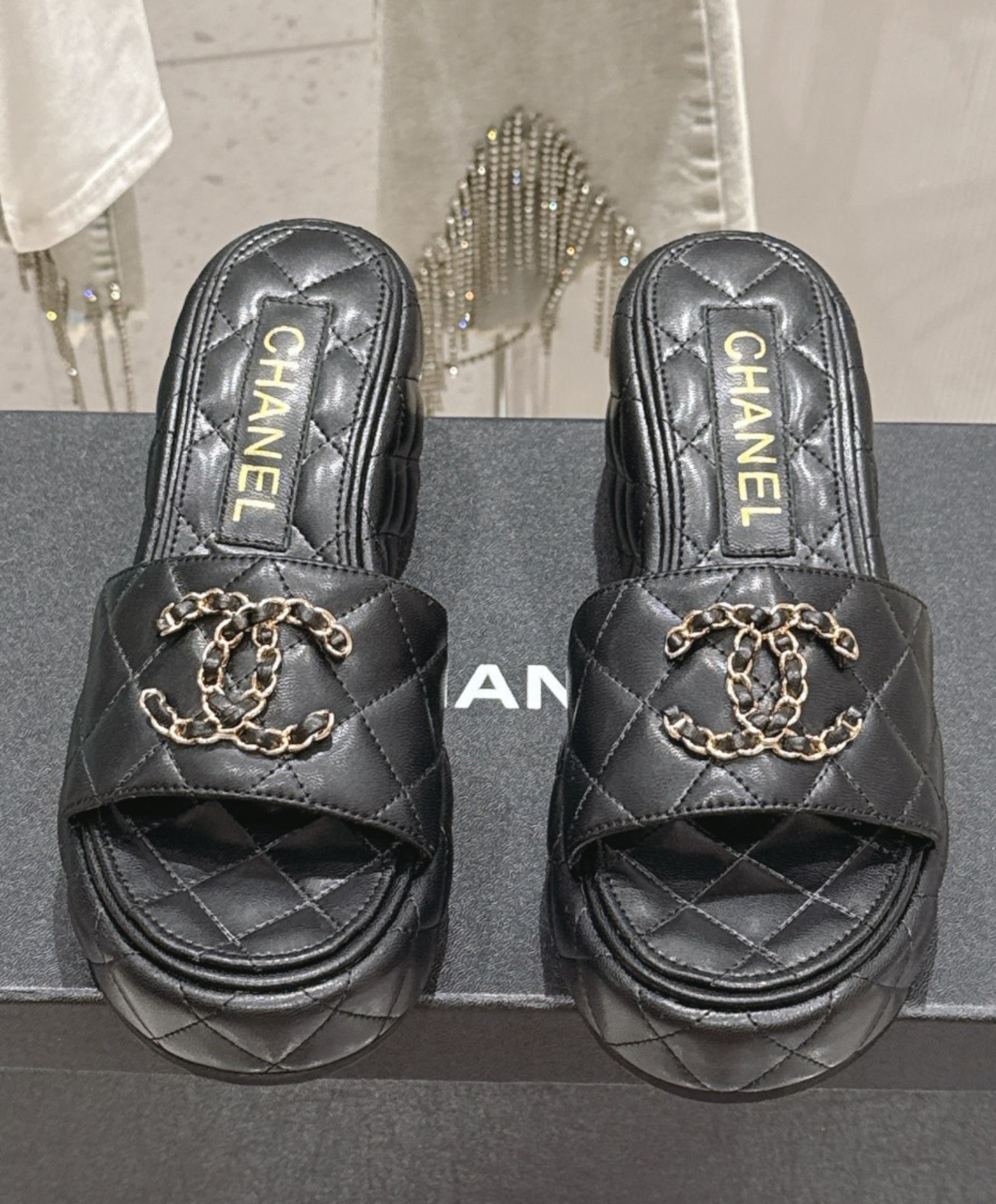 Quilted Leather Wedge Sandal