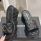 Quilted Leather Wedge Sandal