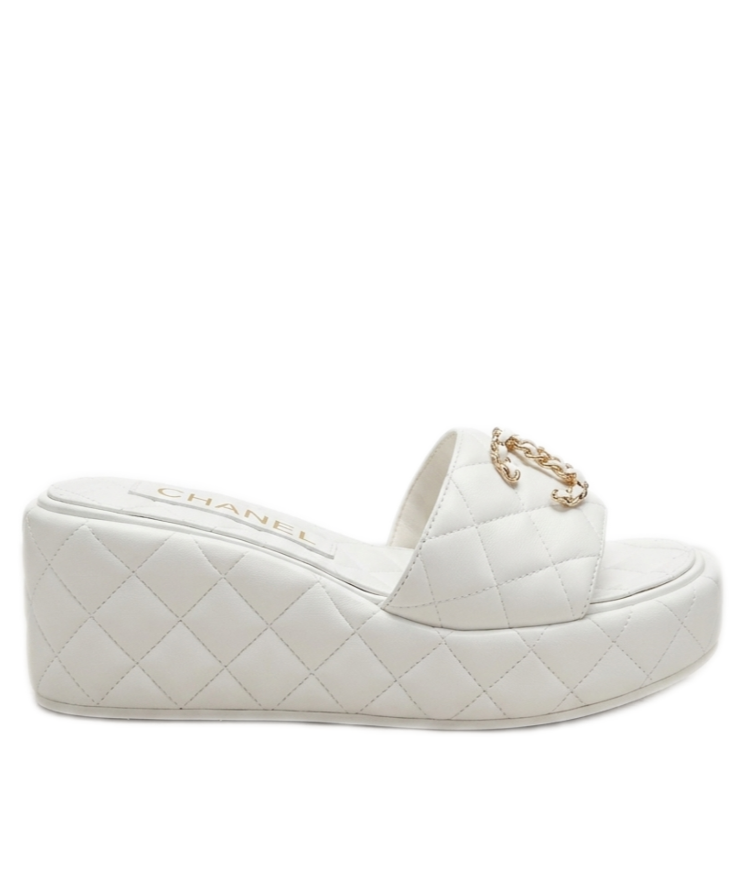 Quilted Leather Wedge Sandal