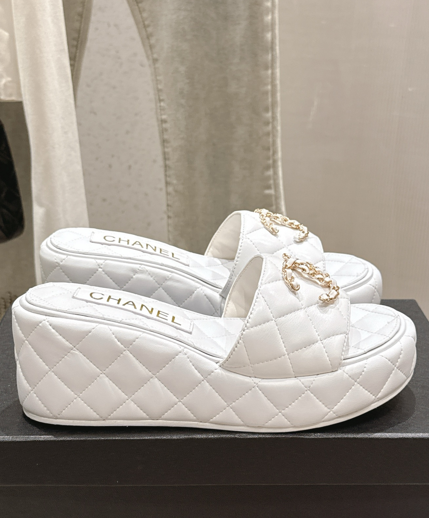 Quilted Leather Wedge Sandal