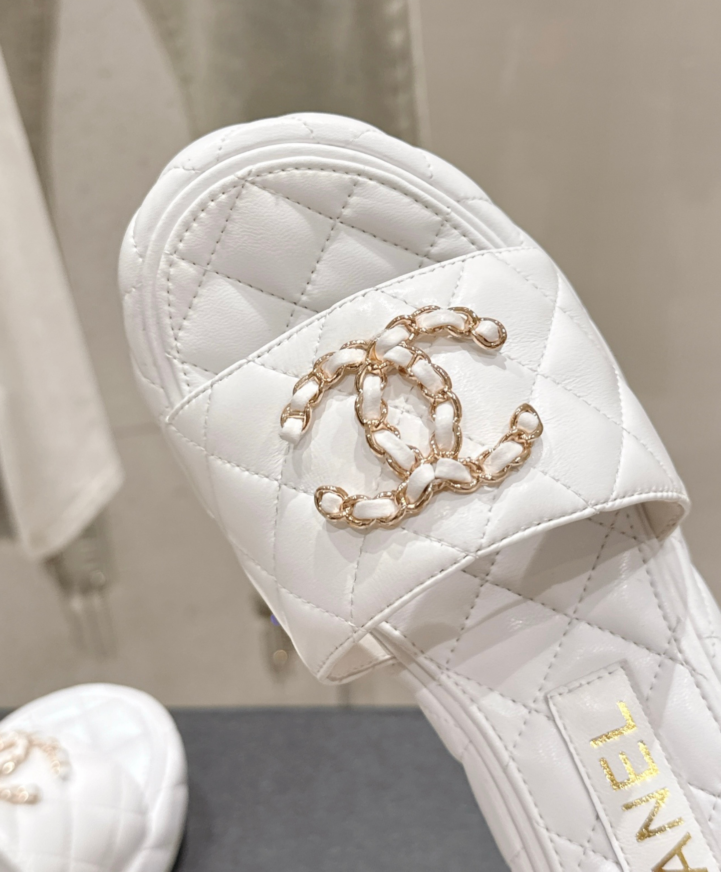 Quilted Leather Wedge Sandal