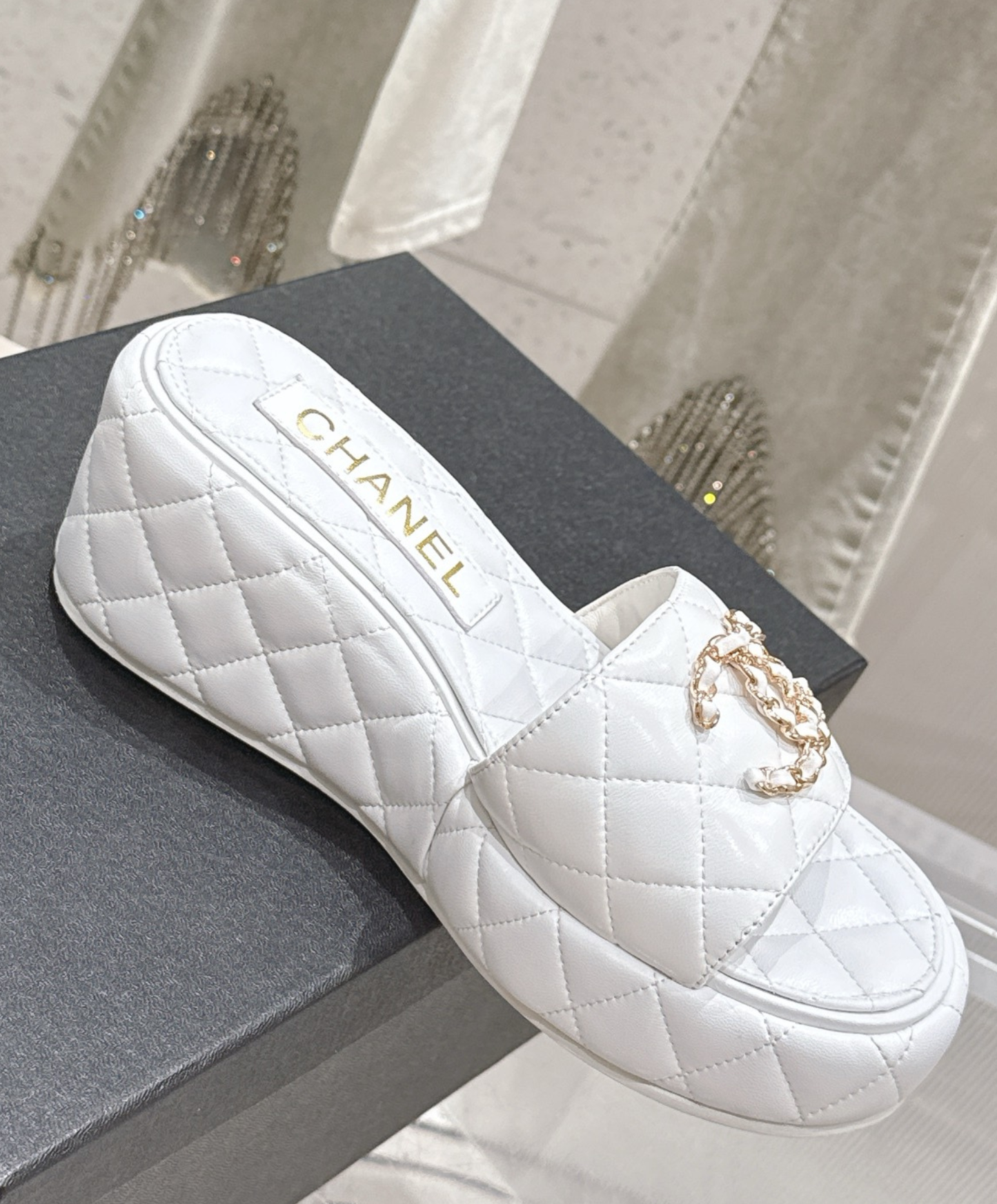 Quilted Leather Wedge Sandal