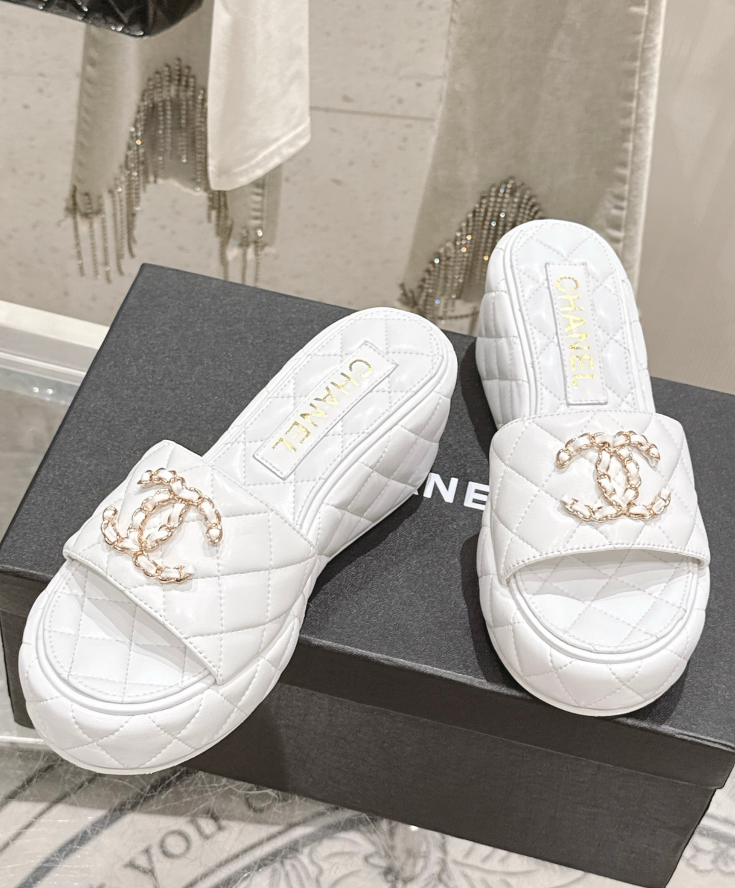Quilted Leather Wedge Sandal