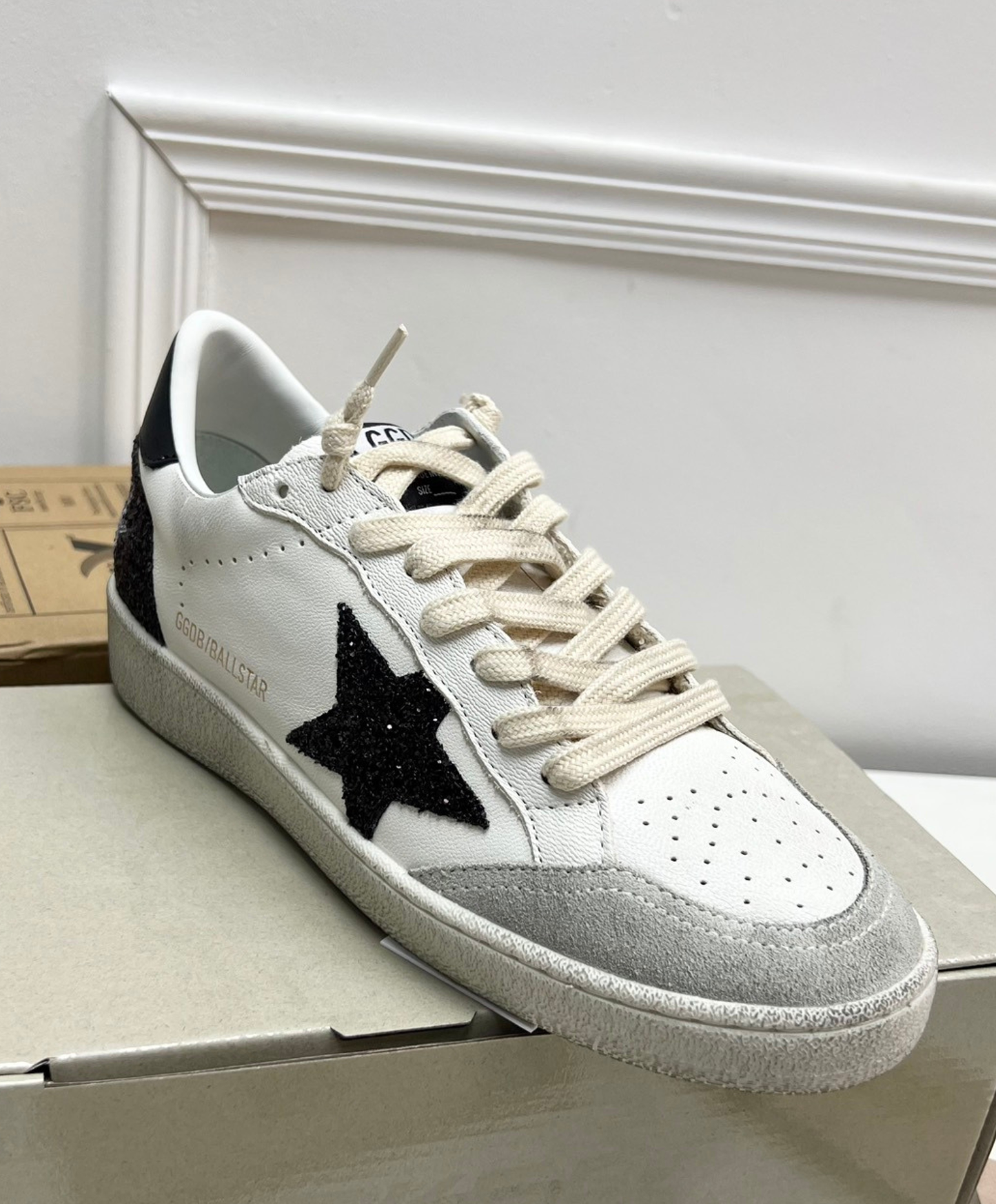 Golden Goose Ball Star Black Glitter Star