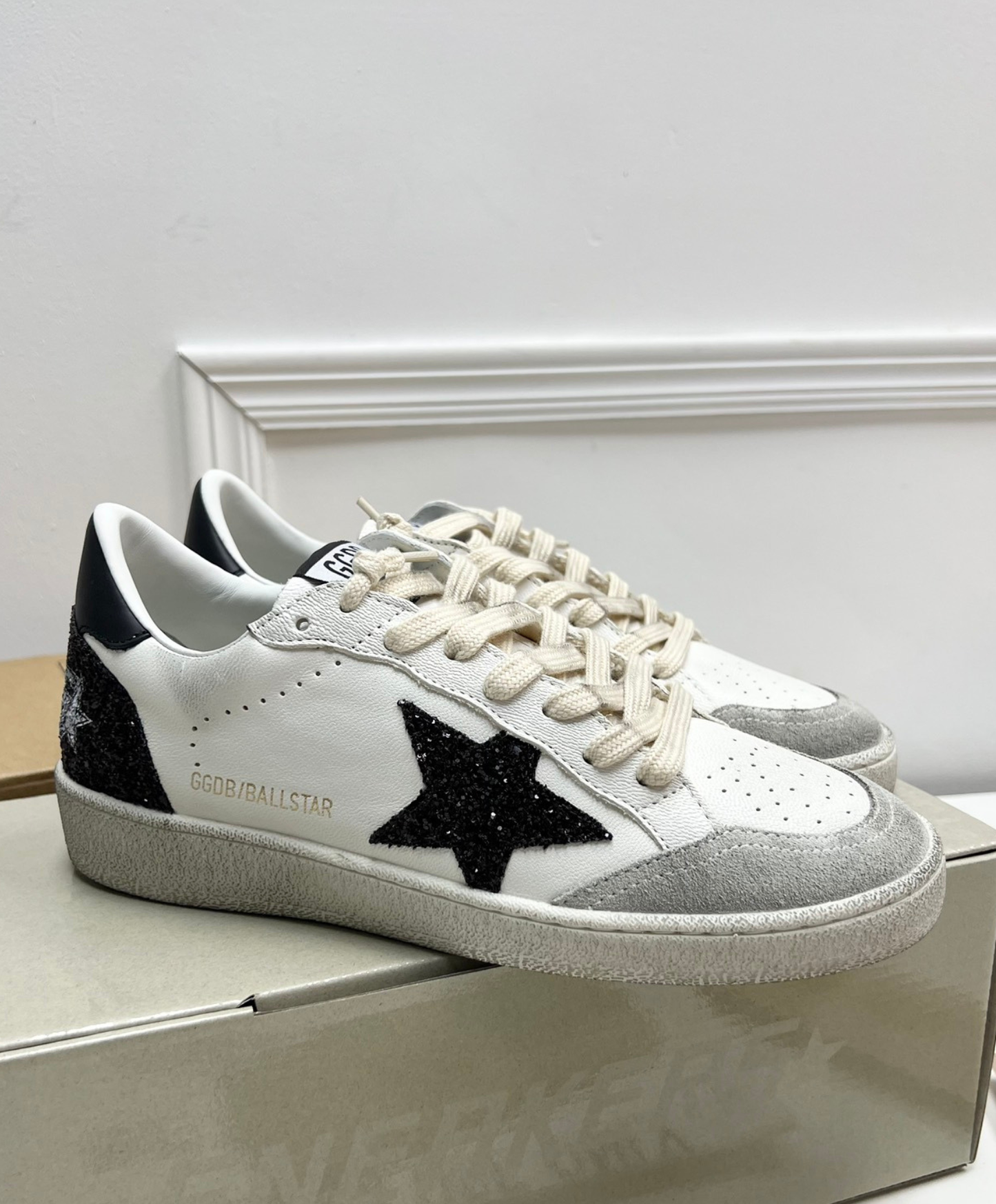Golden Goose Ball Star Black Glitter Star