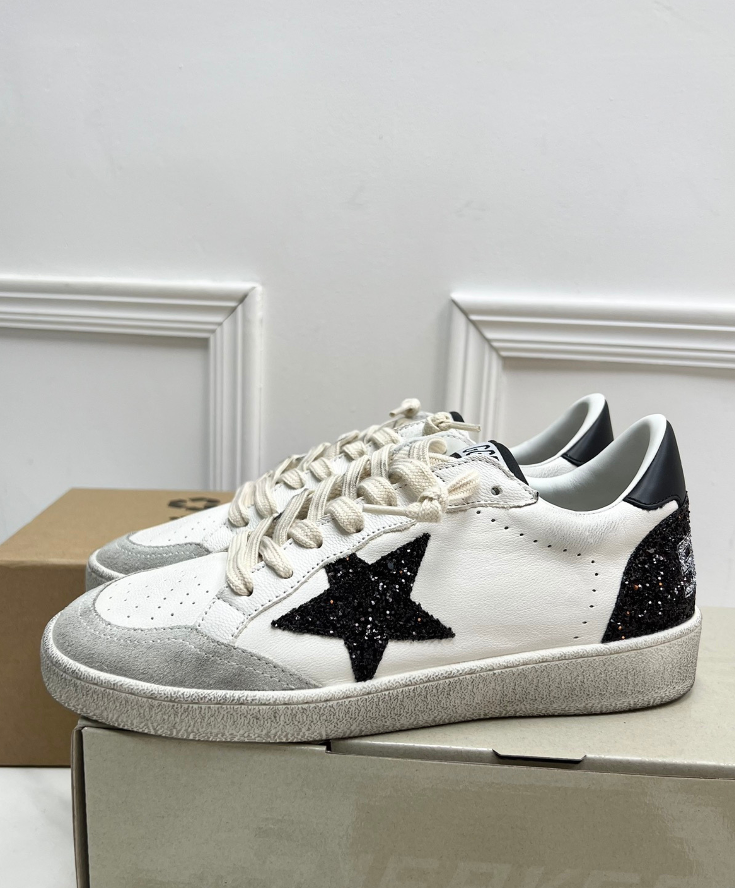 Golden Goose Ball Star Black Glitter Star
