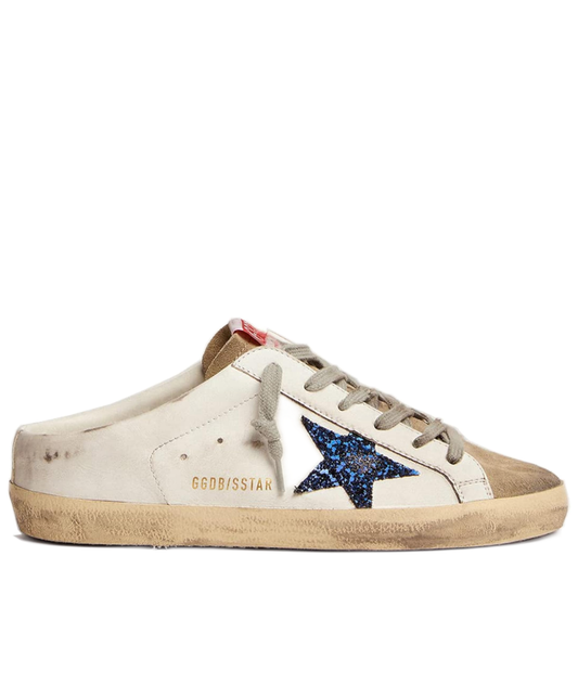 Golden Goose Super-Star Mule Blue Glitter