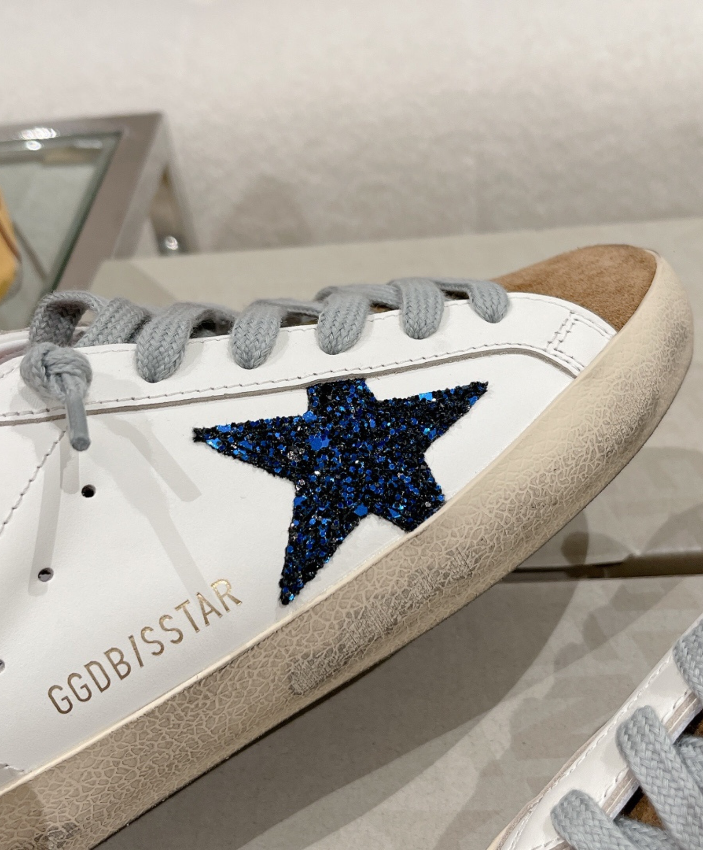 Golden Goose Super-Star Mule Blue Glitter