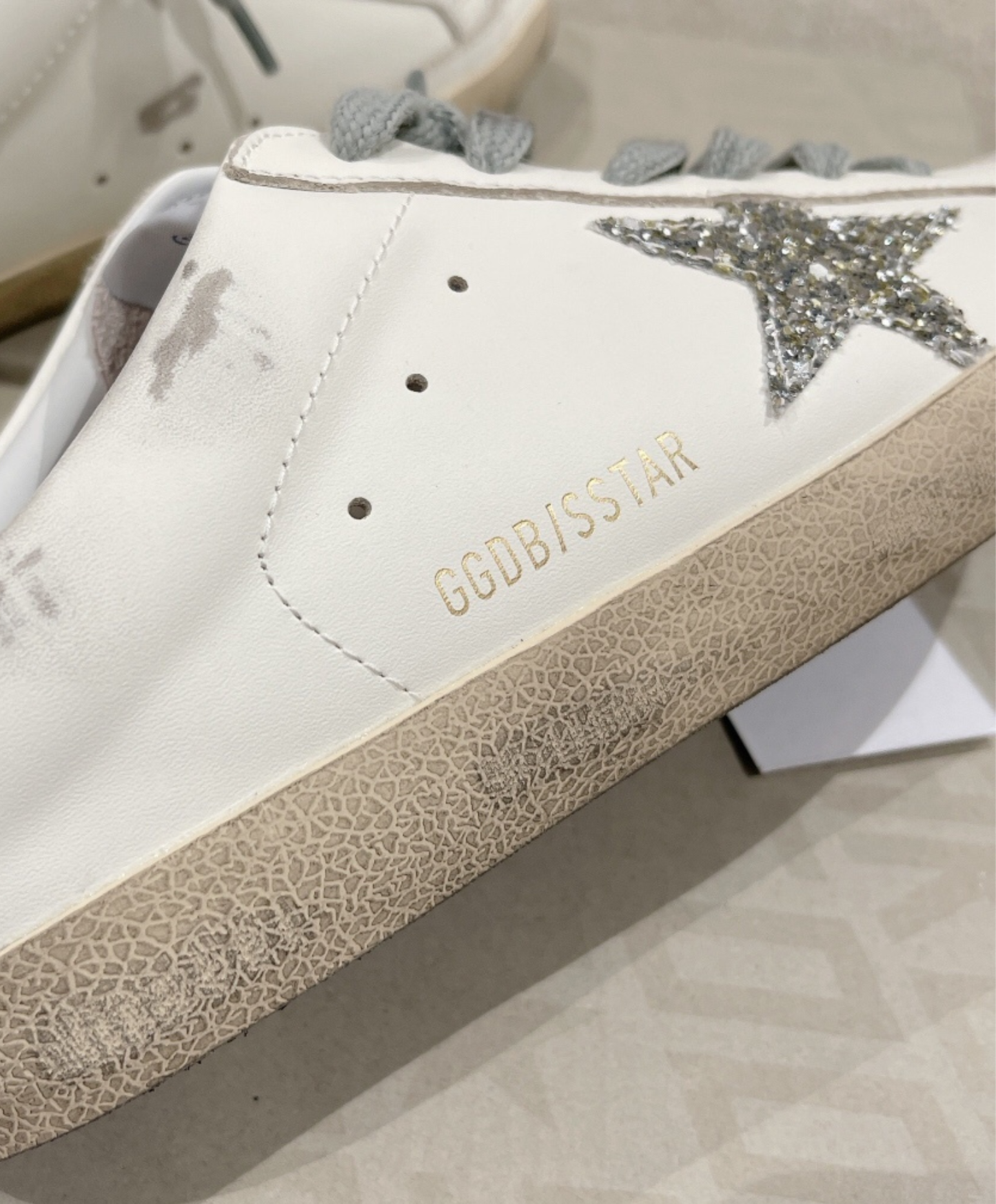 Golden Goose Super-Star Mule Silver Glitter