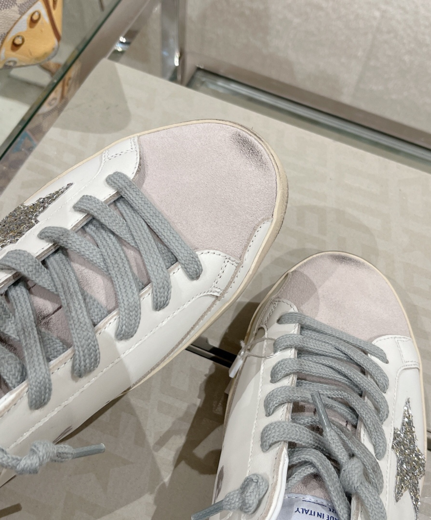 Golden Goose Super-Star Mule Silver Glitter