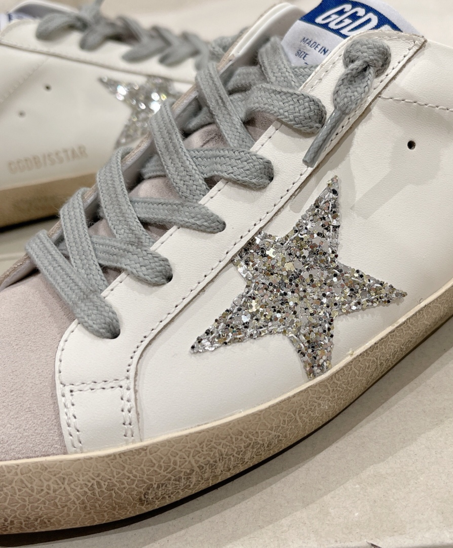 Golden Goose Super-Star Mule Silver Glitter