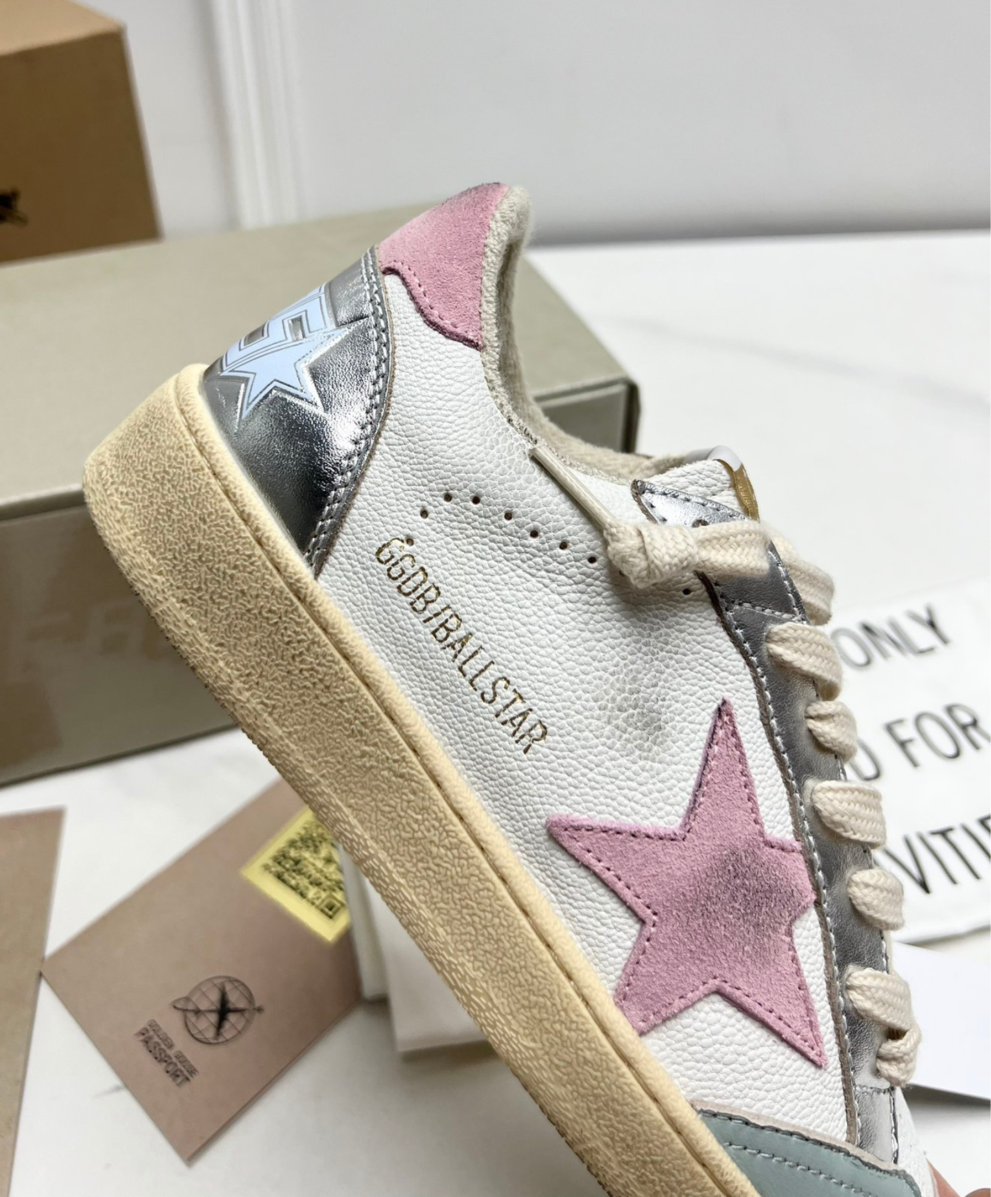 Golden Goose Ball Star Pink & Silver