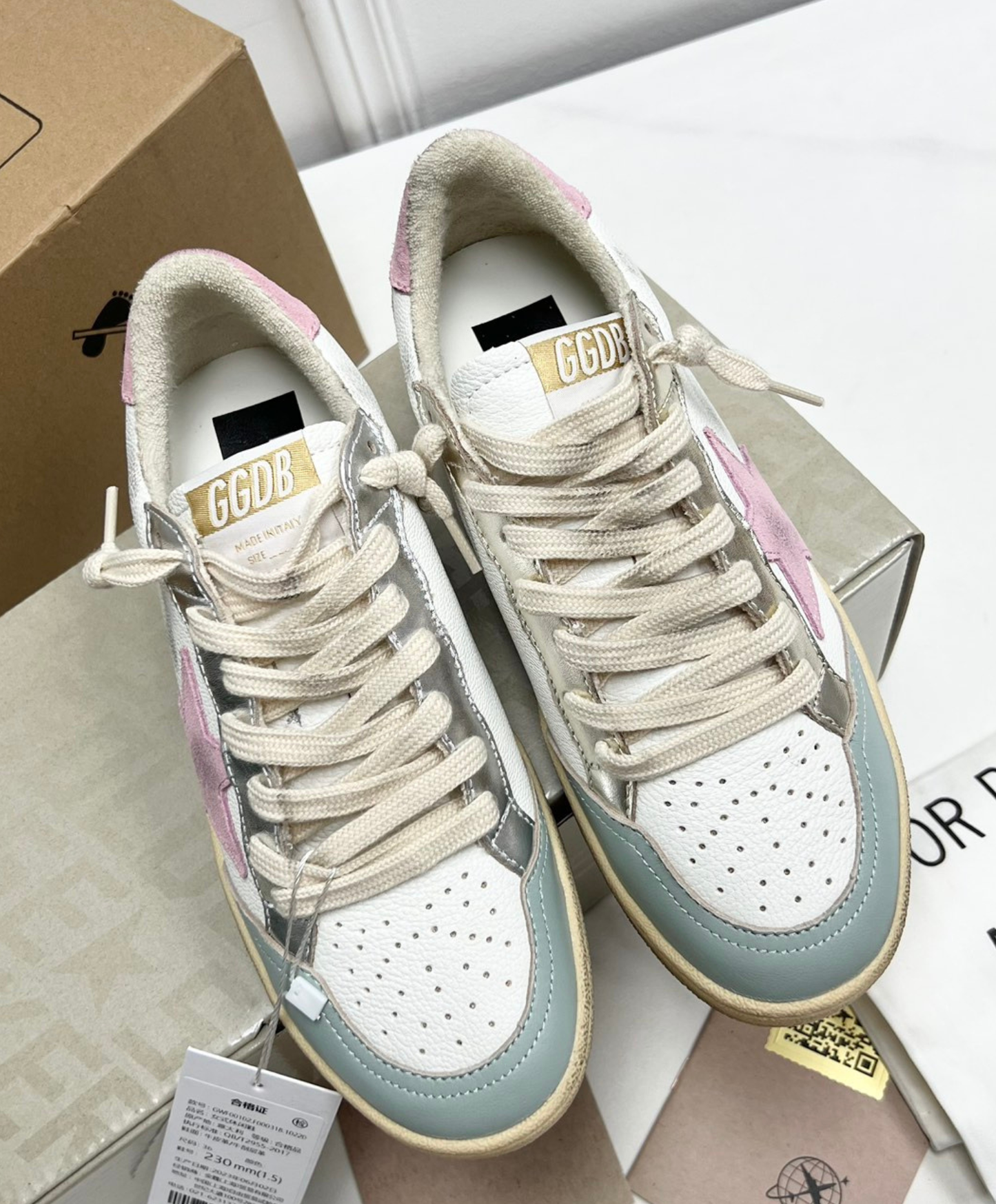 Golden Goose Ball Star Pink & Silver