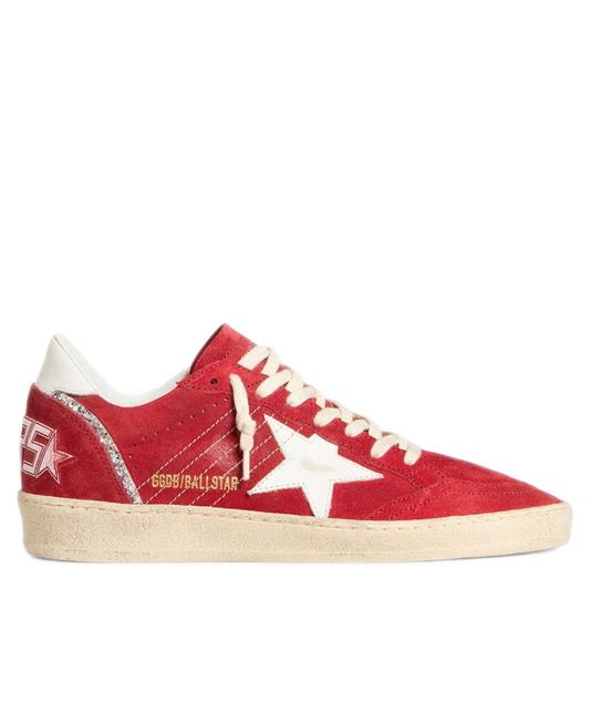 Golden Goose Ball Star Vivid Red Suede