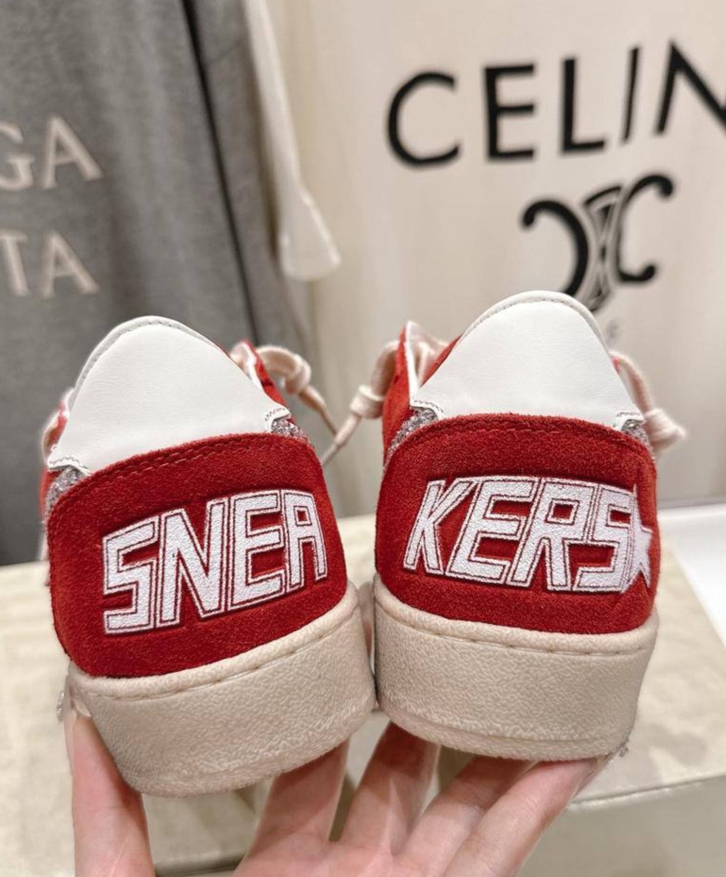 Golden Goose Ball Star Vivid Red Suede