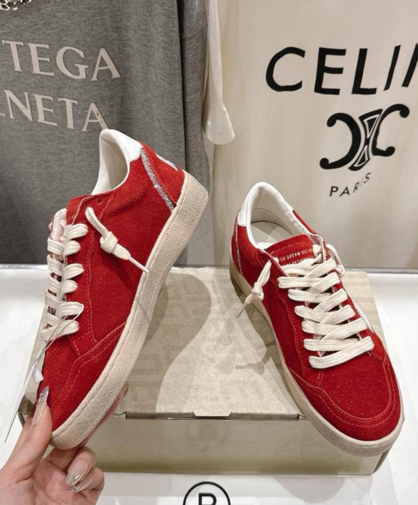 Golden Goose Ball Star Vivid Red Suede