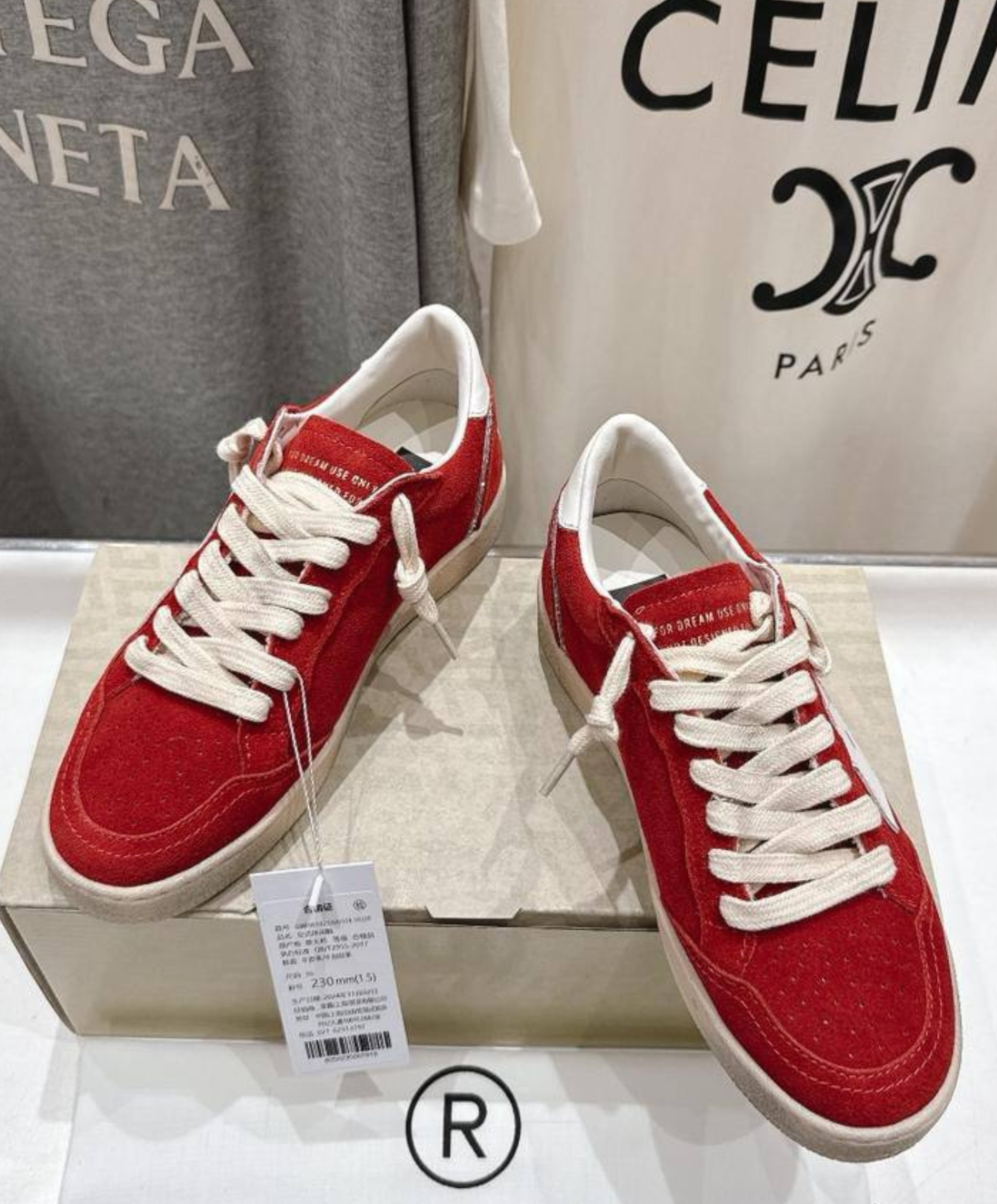 Golden Goose Ball Star Vivid Red Suede